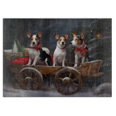 Rat Terrier Snowy Sleigh Kerst Decor Snijplank (Voorkant)