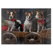 Rat Terrier Snowy Sleigh Kerst Decor Snijplank (Voorkant)