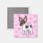 Rat Terrier/Speelgoed Fox Terrier Love Magneet (Voorkant / Achterkant)