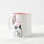 Rat Terrier/Speelgoed Fox Terrier Love Tweekleurige Koffiemok (Voorkant links)