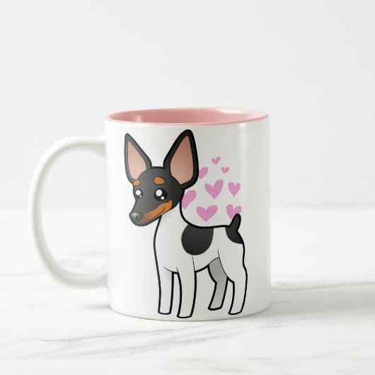 Rat Terrier/Speelgoed Fox Terrier Love Tweekleurige Koffiemok (Links)