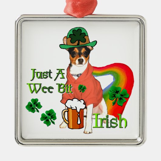 Rat Terrier St Patricks Metalen Ornament (Voorkant)