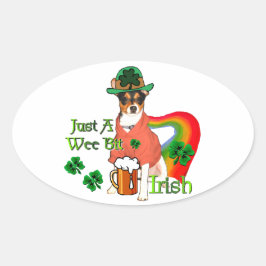 Rat Terrier St Patricks Ovale Sticker