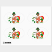 Rat Terrier St Patricks Ovale Sticker (Vel)