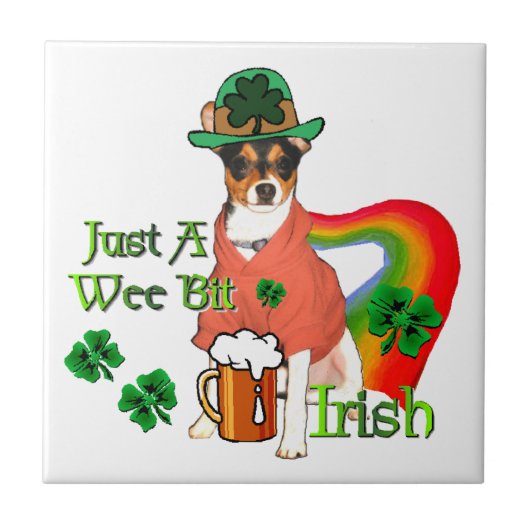 Rat Terrier St Patricks Tegeltje (Voorkant)