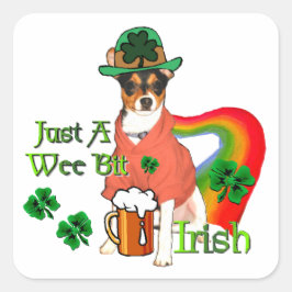 Rat Terrier St Patricks Vierkante Sticker
