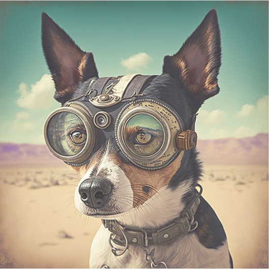 Rat Terrier Steampunk Dog Sticker (Voorkant)