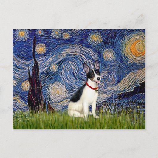 Rat Terrier — Sterrennacht Briefkaart (Voorkant)