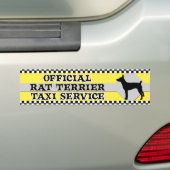Rat Terrier Taxi Service Bumpersticker (Op auto)
