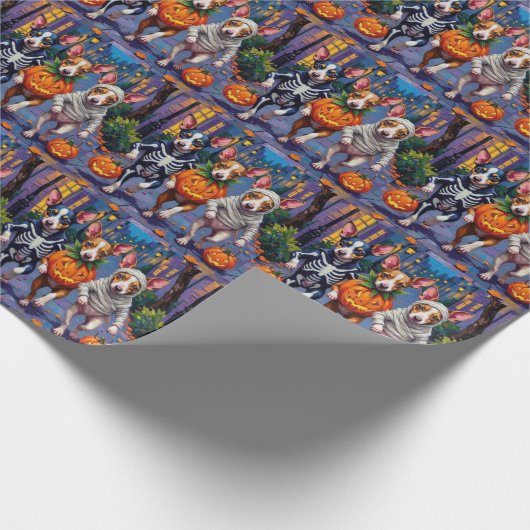 Rat Terrier Trick-or-Treating Halloween Costumes Cadeaupapier (Hoek)