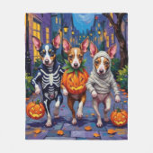 Rat Terrier Trick-or-Treating Halloween kostuums Fleece Deken (Voorkant)
