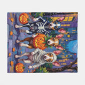 Rat Terrier Trick-or-Treating Halloween kostuums Fleece Deken (Voorkant (Horizontaal))