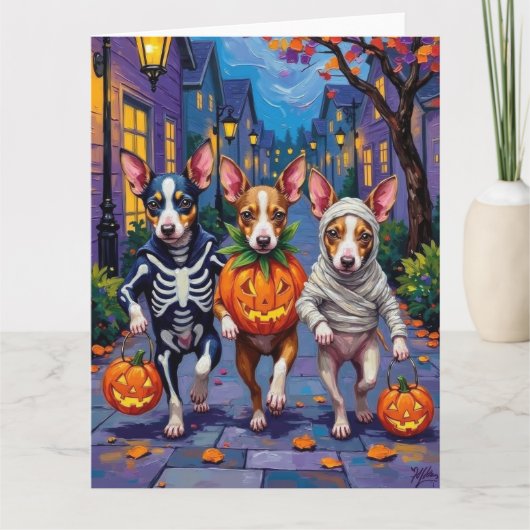 Rat Terrier Trick-or-Treating Halloween kostuums Kaart (Voorkant)