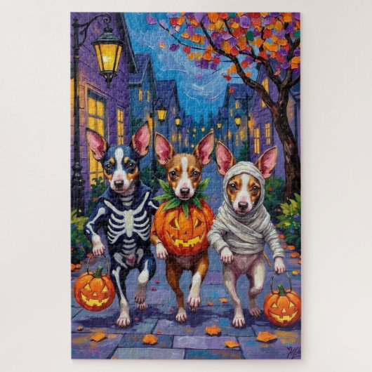Rat Terrier Trick-or-Treating Halloween kostuums Legpuzzel (Verticaal)