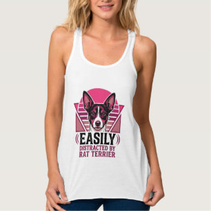Rat Terrier Vintage Eenvoudig Afleidbare Hond T-sh Tanktop