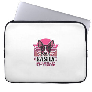 Rat Terrier Vintage Gemakkelijk Afleidbare Hond Sh Laptop Sleeve