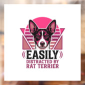 Rat Terrier Vintage Gemakkelijk Afleidbare Hond Sh Raamsticker (Vel 2)