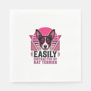 Rat Terrier Vintage Gemakkelijk Afleidbare Hond Sh Servet
