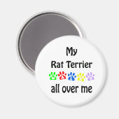 Rat Terrier Wandelingen Ontwerp Magneet (Voorkant / Achterkant)
