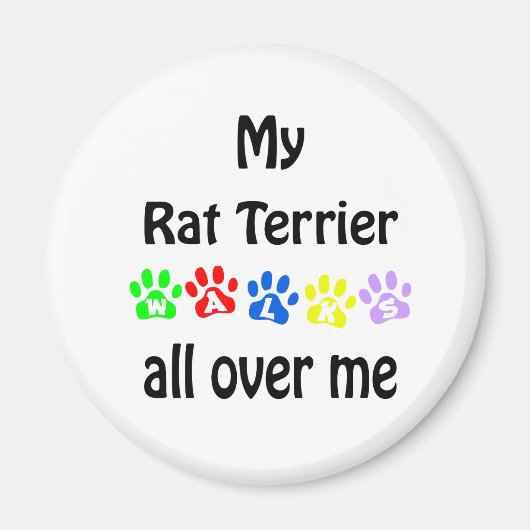 Rat Terrier Wandelingen Ontwerp Magneet (Voorkant)