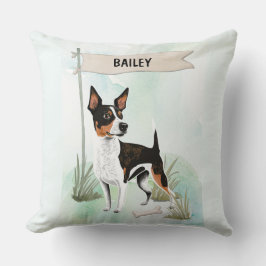 Rat Terrier Watercolor Personalized Dog Kussen