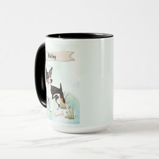 Rat Terrier Watercolor Personalized Dog Mok (Voorkant links)