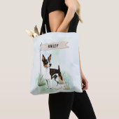 Rat Terrier Watercolor Personalized Dog Tote Bag (Dichtbij)