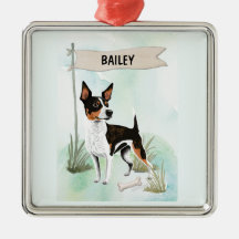 Rat Terrier Waterverf Gepersonaliseerde Hond