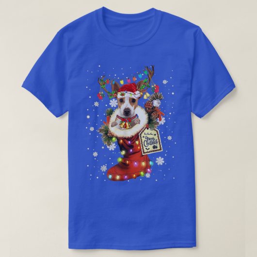Rat Terrier Xmas - Kerstmis met kerstmis wintersne T-shirt (Design voorkant)