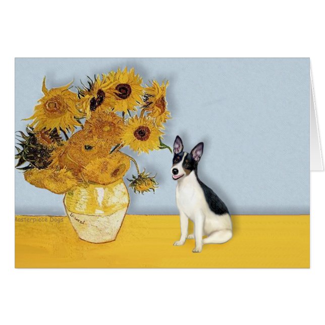 Rat Terrier - Zonnebloemen (Voorkant Horizontaal)