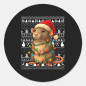 Rat Ugly Christmas Santa Costume Family Xmas Women Ronde Sticker (Voorkant)