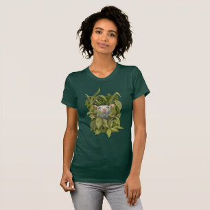 Rat uitziend uit bladeren onkruid bossen t-shirt