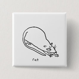 rat vierkante button 5,1 cm