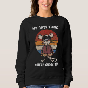 Rat Vintage Retro Smerige Rat Knaagdier Dier Rat L Trui
