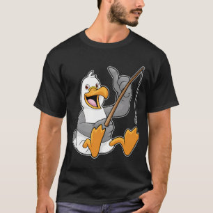 Rat vissen met hengel t-shirt