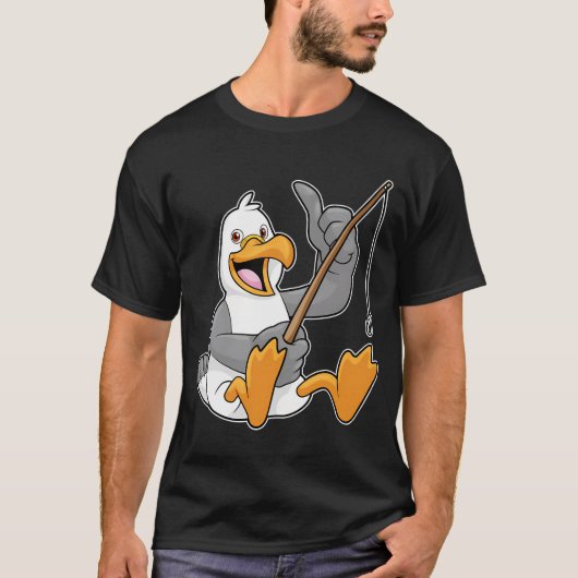 Rat vissen met hengel t-shirt (Voorkant)