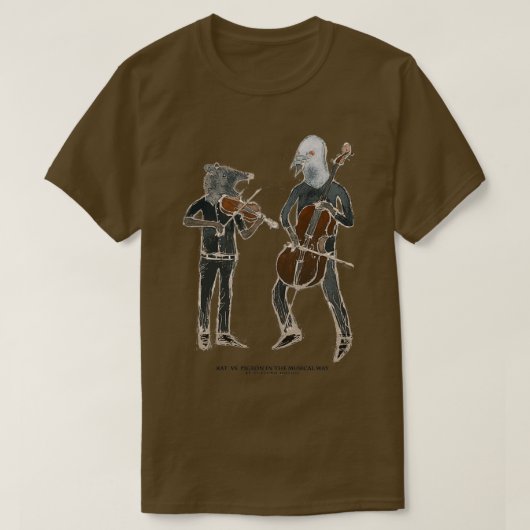 Rat vs Pigeon in musical way T-shirt (Design voorkant)