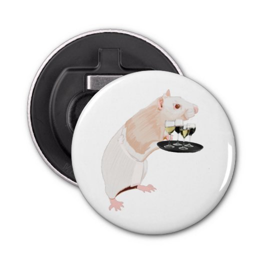 Rat Waiter surreal Button Flesopener (Voorkant)