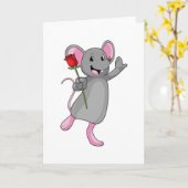 Rat with Rose Flower Kaart (Gele Bloem)