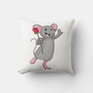 Rat with Rose Flower Kussen