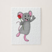 Rat with Rose Flower Legpuzzel (Verticaal)