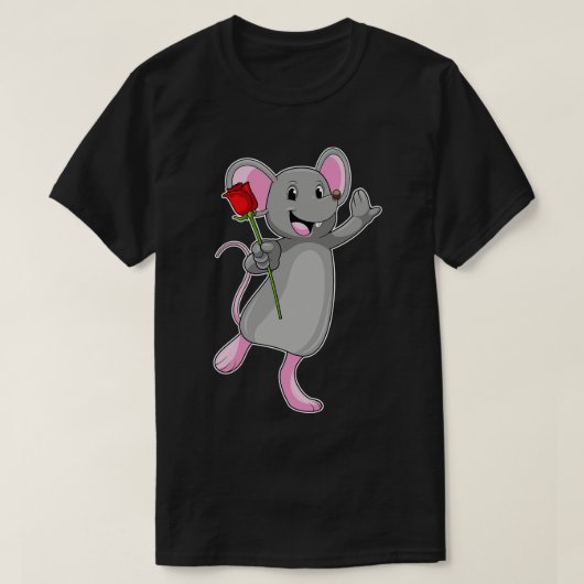 Rat with Rose Flower T-shirt (Design voorkant)