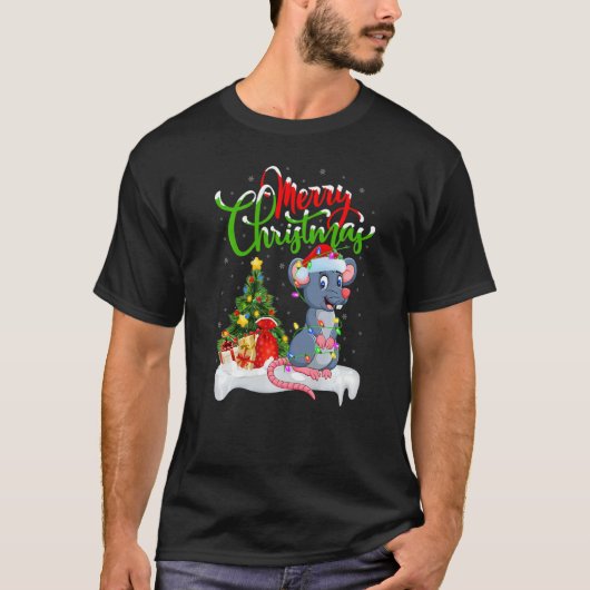 Rat Xmas Decorations Santa Rat Kerstmis T-shirt (Voorkant)