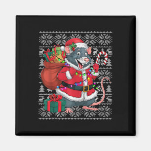 Rat Xmas Trui Stijl Lelijke Kerstman Rat Kerstmis Magneet