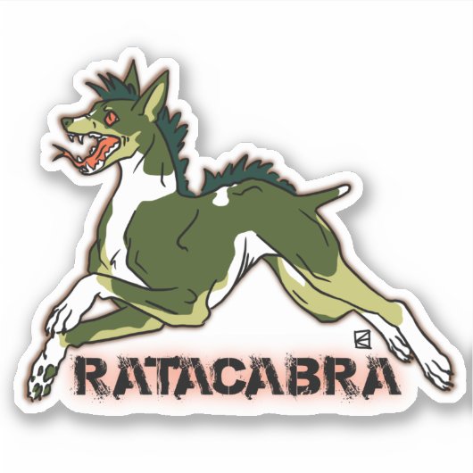 Ratacabra - rattenterriër chupacabra sticker (Voorkant)