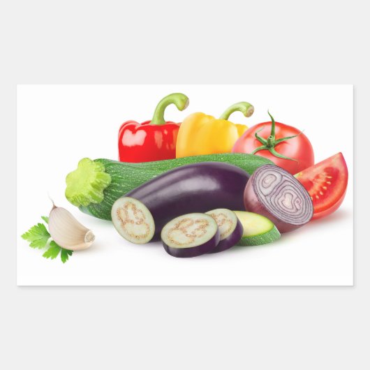 Ratatouille groenten rechthoekige sticker (Voorkant)