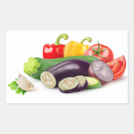 Ratatouille groenten rechthoekige sticker