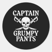Rate Captain Mpy Pants Funny Humor Quote Men Women Ronde Sticker (Voorkant)