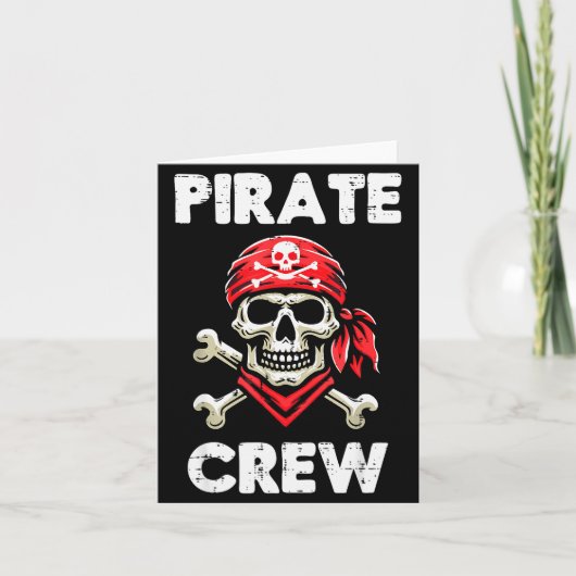 Rate Crew Skull Crossbones Funny Matching Men Wome Kaart (Voorkant)