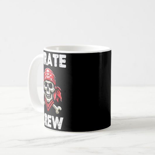 Rate Crew Skull Crossbones Funny Matching Men Wome Koffiemok (Voorkant links)